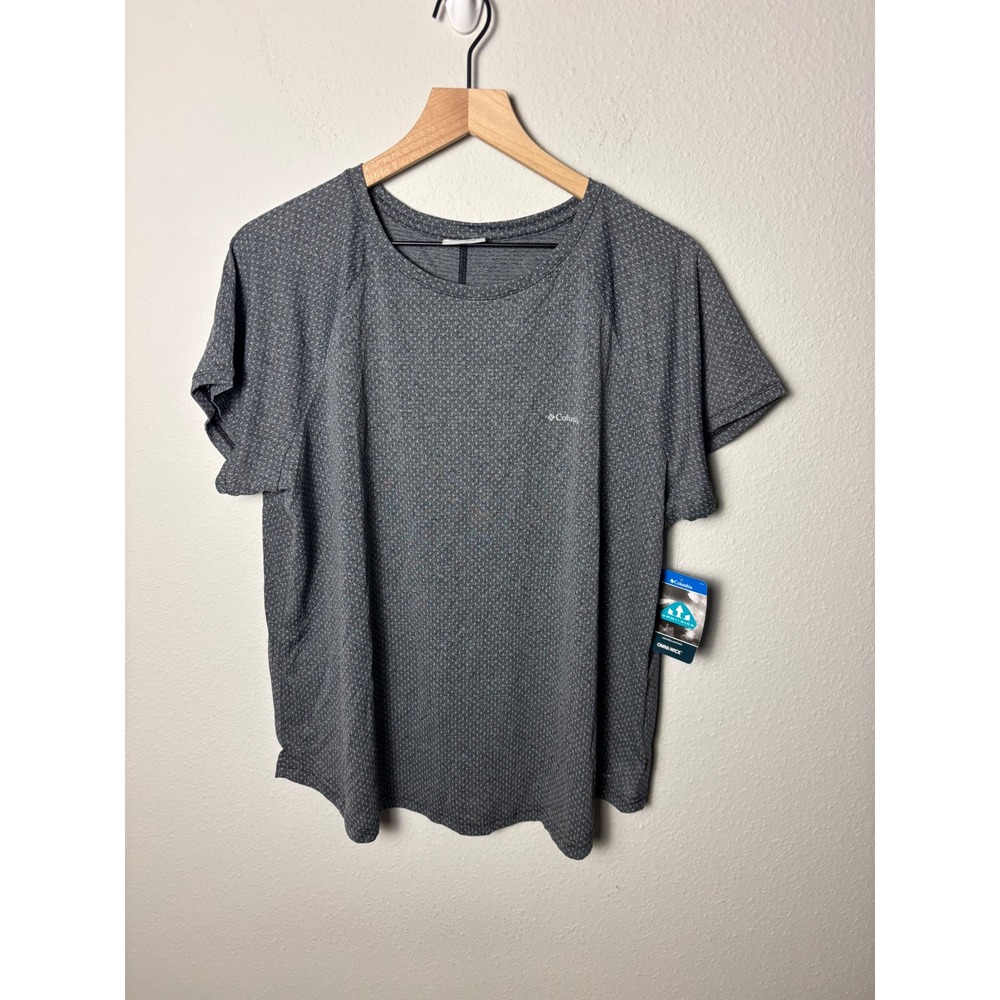 ☀️Columbia Bogata Bay SS Tee Womens 2X Grey Omni-Wick Active T-Shirt AW8784